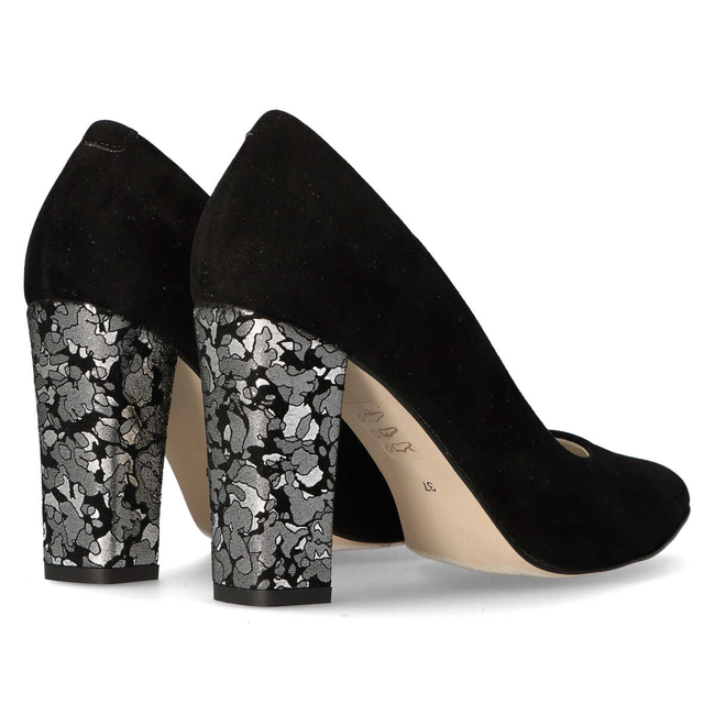 Czółenka Filippo 2571 czarno-srebrne