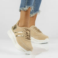 Skórzane Sneakersy Filippo DP3689/22 BE beżowe