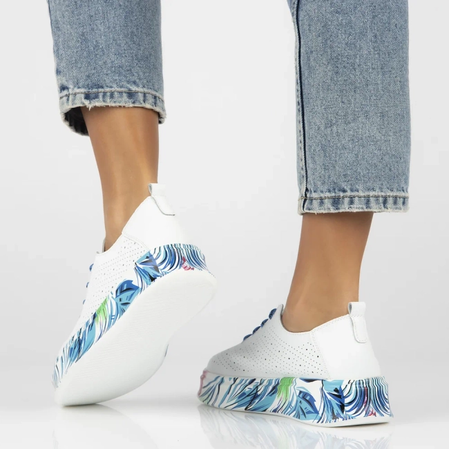 Leather shoes Filippo DP6698/25 WH BL white