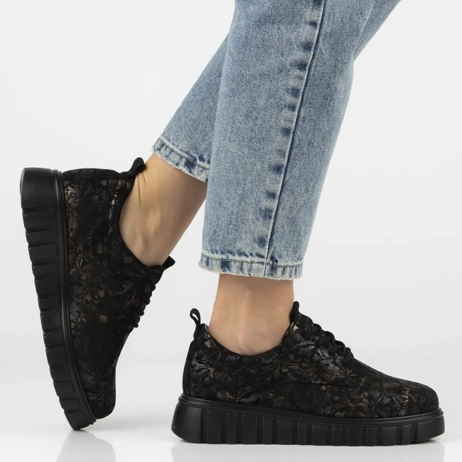 Leather sneakers Filippo DP6846/25 BK FL black