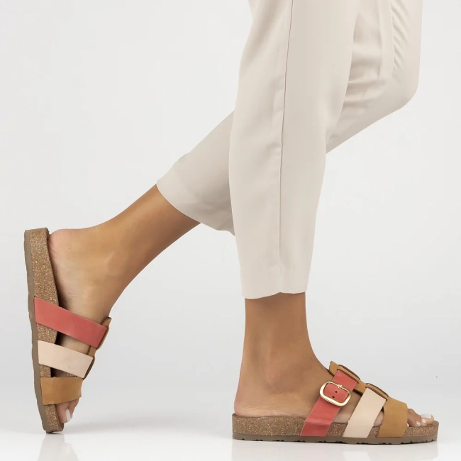 Leather flip-flops Yokono JERBA-137 NOBUCK MULT FU multicolor