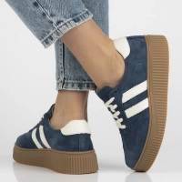 Skórzane sneakersy Filippo DP6776/25 BL niebieskie