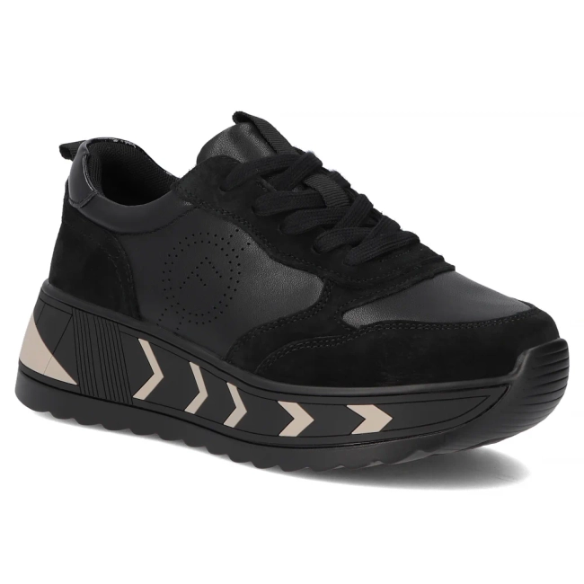 Leather sneakers Filippo DP7176/25 BK black