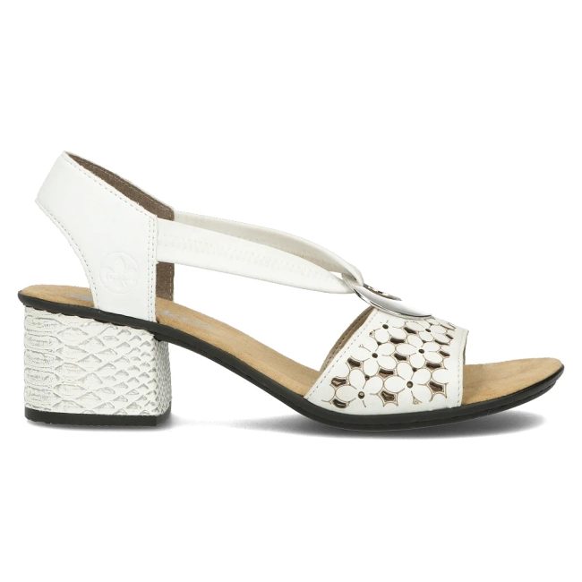 Leather sandals Rieker 64677-80 white