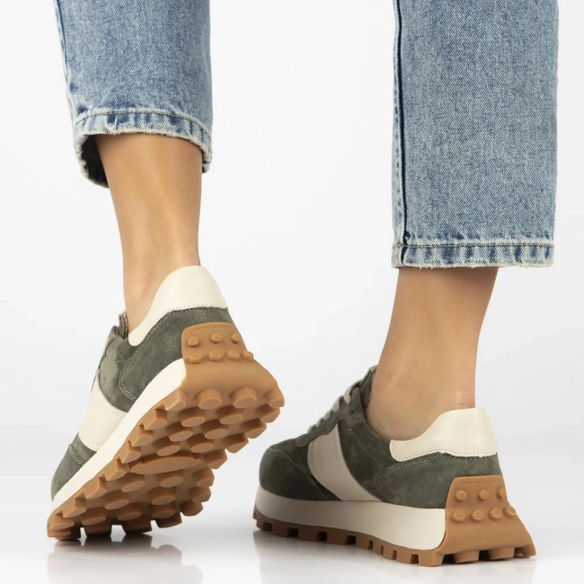 Skórzane sneakersy Filippo DP7112/25 KH khaki