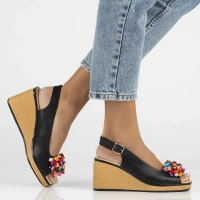 Leather sandals Filippo DS6021/25 BK black