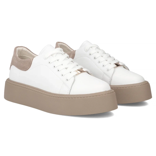 Leather sneakers Filippo DP6119/26 WH white