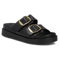 Skórzane klapki Filippo DK7827/26 BK czarne