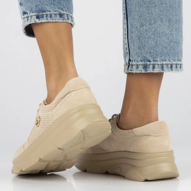 Skórzane Sneakersy Filippo DP2138/24 BE BE beżowe