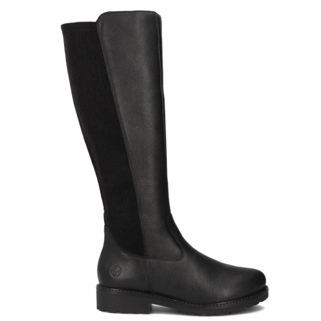 Skórzane kozaki Remonte R6594-00 czarne