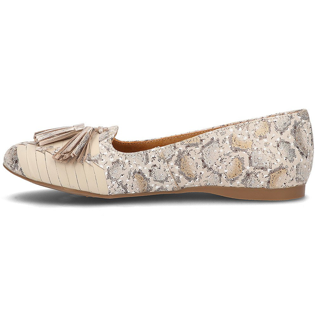 Leather ballerinas Filippo 04016 beige gold