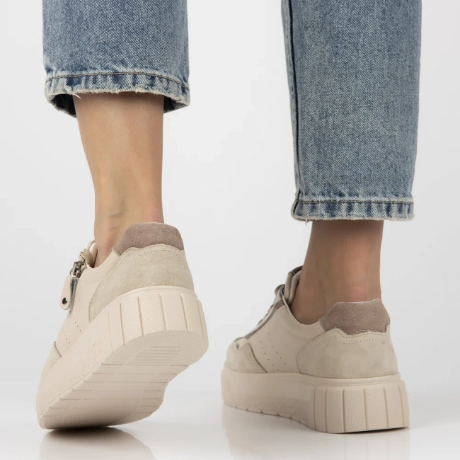 Skórzane sneakersy Filippo DP6862/25 BE beżowe