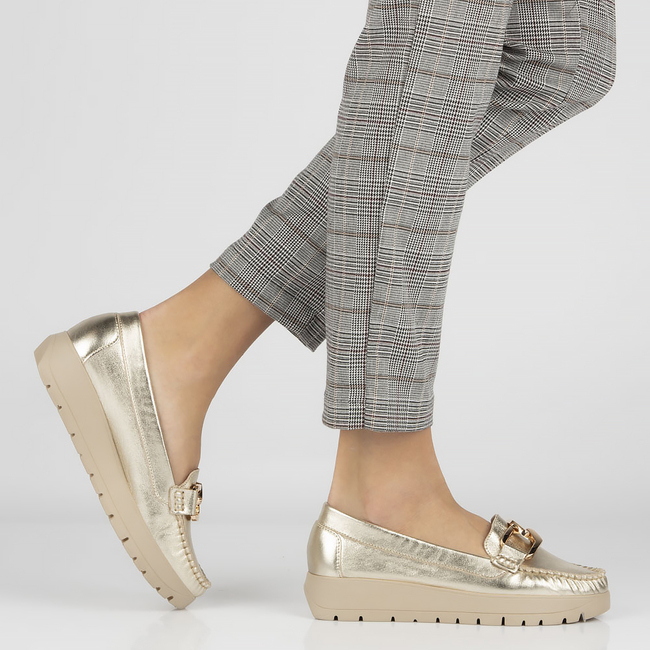 Skórzane mokasyny Filippo 10141 złote