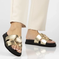 Leather flip-flops Filippo DK7050/25 GO gold