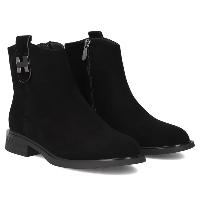 Skórzane botki Filippo DBT7379/25 BK czarne