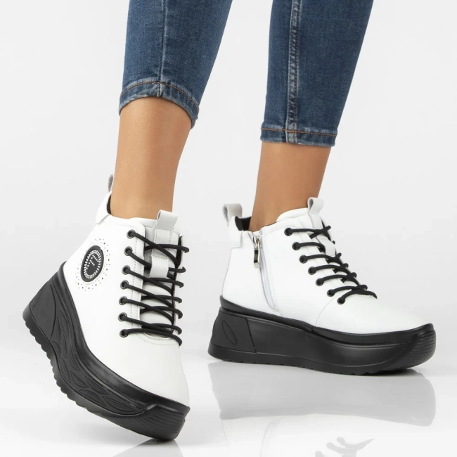 Leather platform ankle boots Filippo DBT8003/26 WH white