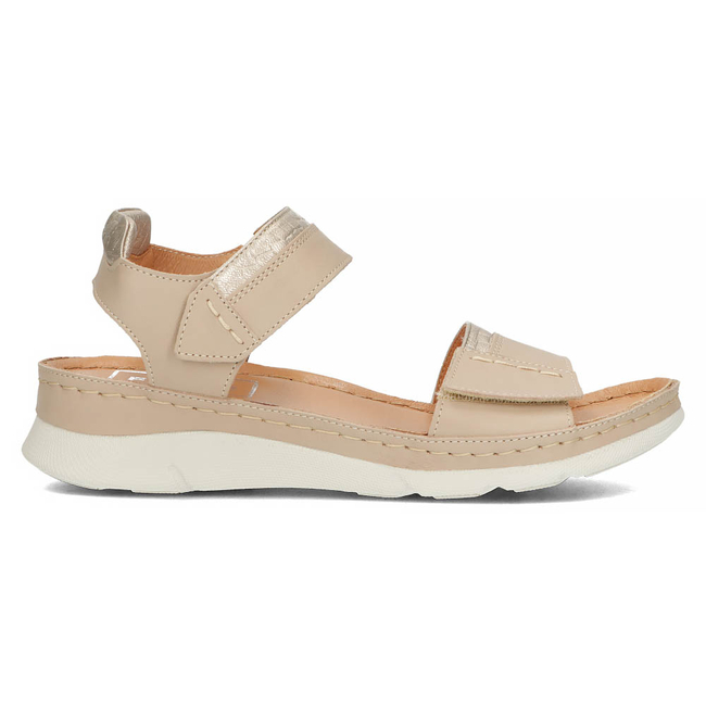 Skórzane sandały Filippo K193 beżowe