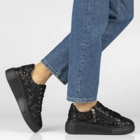 Leather sneakers Filippo DP7653/26 BK FL black