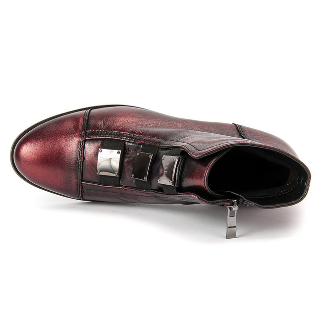 Botki EKSBUT 65-3558-F95-1G bordo/czarny