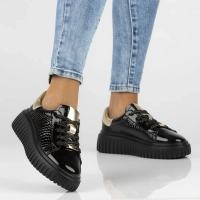 Leather sneakers Filippo DP7001/25 BK L black