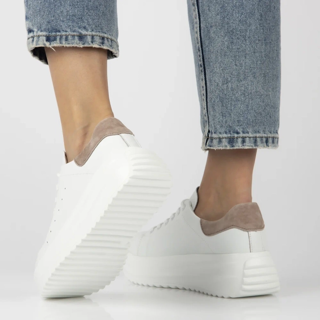 Leather sneakers Filippo DP6739/26 WH BE white