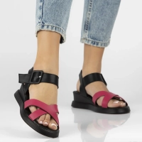 Leather sandals Filippo DS6874/25 FH black and pink