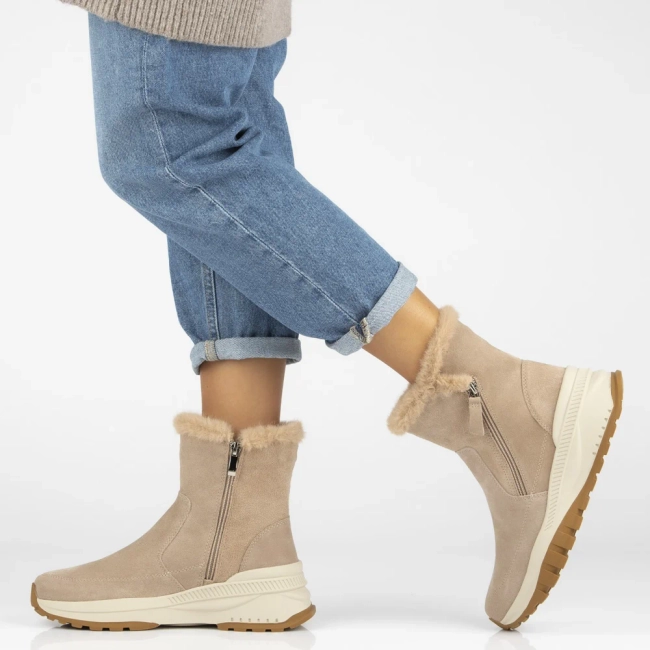 Leather ankle boots Filippo DBT7157/25 BE beige