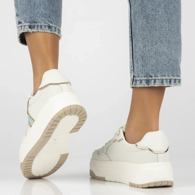 Leather sneakers Filippo DP6725/25 WH BL white