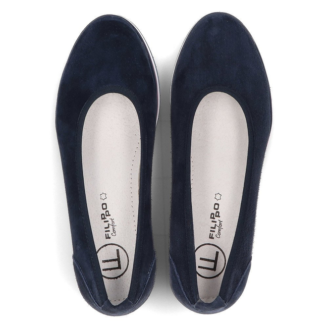 Leather ballerinas Filippo DP2323/21 NV navy blue