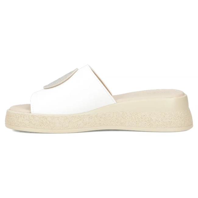 Skórzane klapki Filippo DK6987/25 WH białe