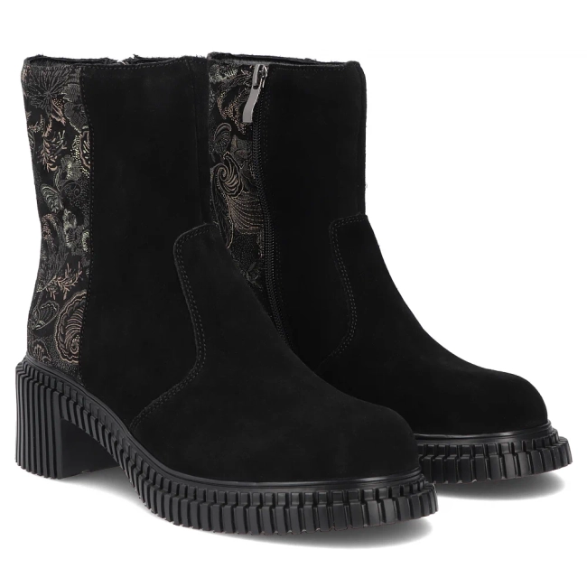 Leather heeled ankle boots Filippo DBT8068/26 BK MLT black