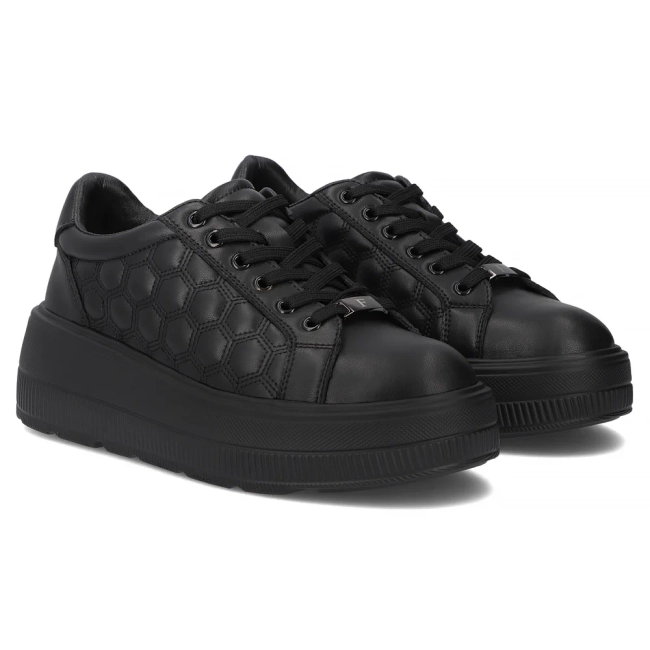 Leather sneakers Filippo DP7285/25 BK black
