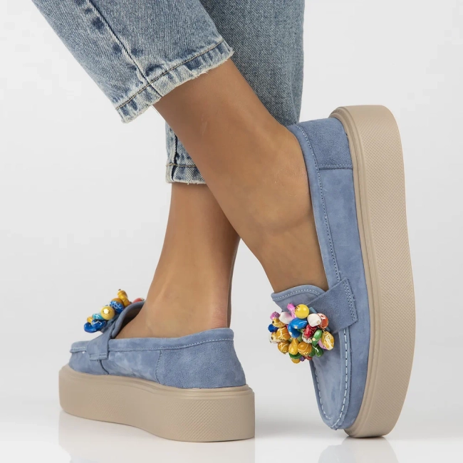 Leather loafers Filippo DP6765/25 BL blue