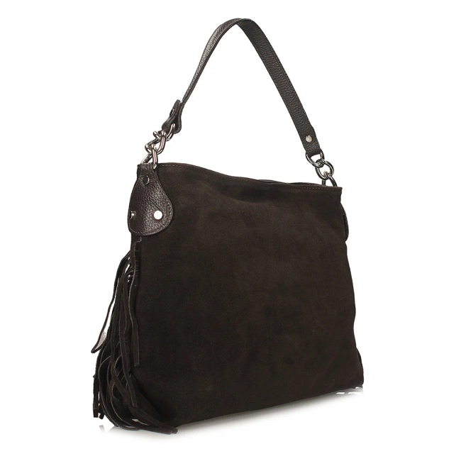 Leather handbag Toscanio G98 dark brown