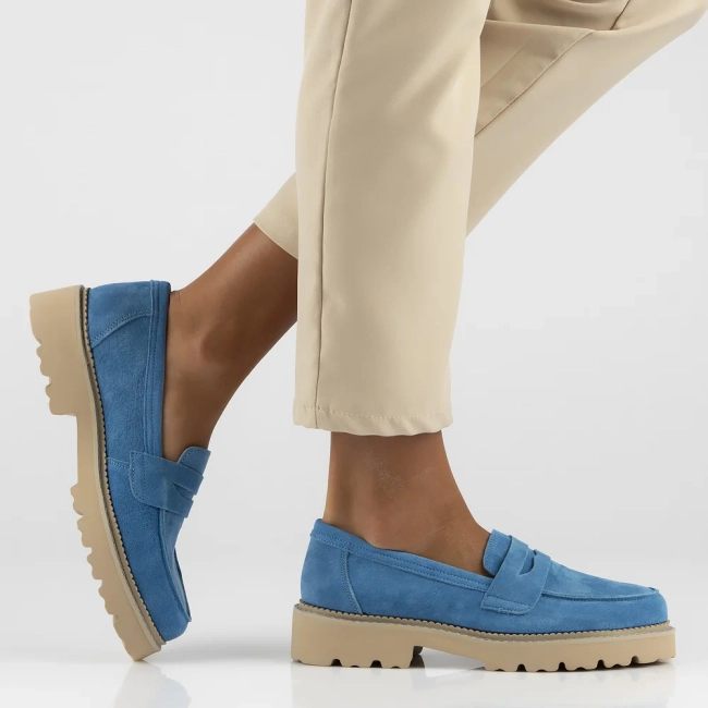 Leather shoes Filippo DP6090/24 BL blue