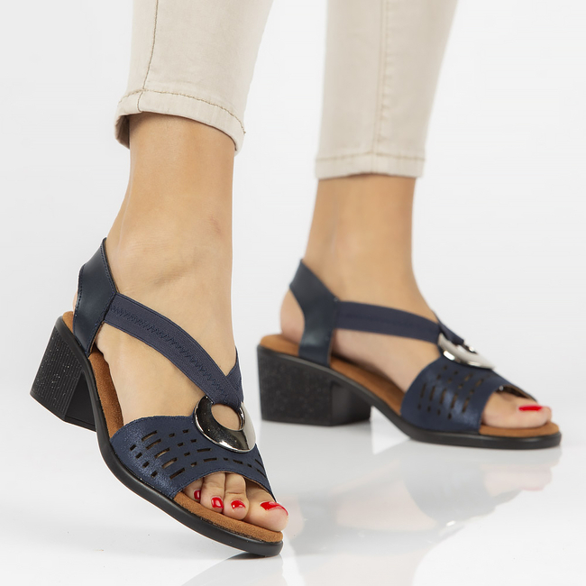 Leather sandals Filippo DS2308/21 NV navy blue