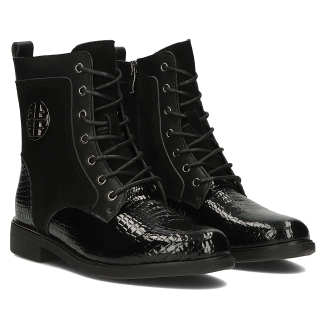 Leather ankle boots Filippo DBT4917/23 BK CR black