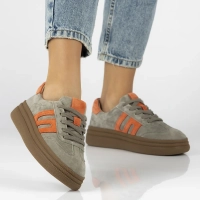 Leather sneakers Filippo DP7114/25 KH grey