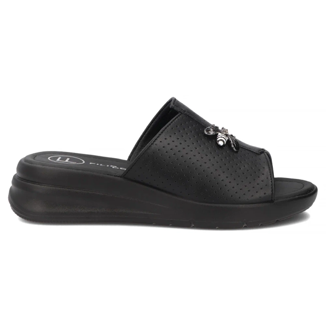 Leather flip-flops Filippo DK7644/26 BK black