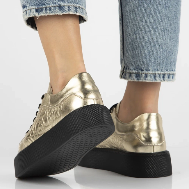 Leather sneakers Filippo DP6119/26 GO gold