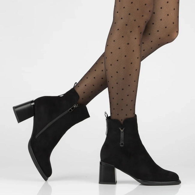 Botki na obcasie Filippo DBT6621/24 BK czarne