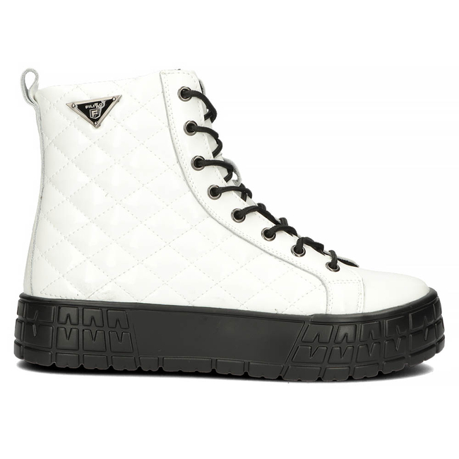 Skórzane trzewiki Filippo DBT3944/22 WH białe