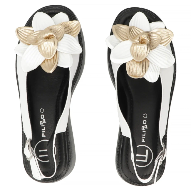 Leather sandals Filippo DS7578/26 WH white