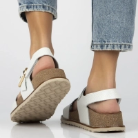 Leather sandals Yokono OCA-254 OPAK HIELO white