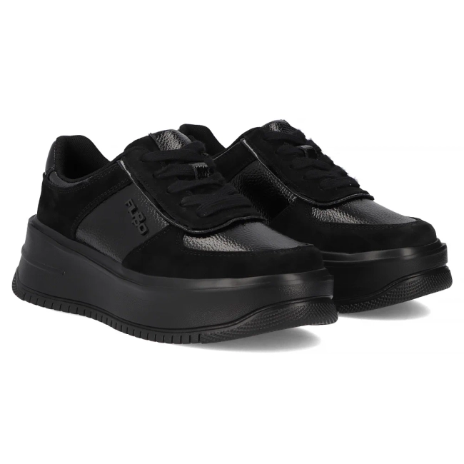 Skórzane sneakersy Filippo DP7124/25 BK czarne
