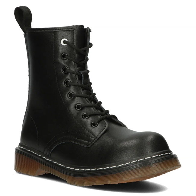 Skórzane glany Filippo GL429/23 BK czarne