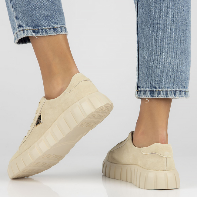 Leather sneakers Filippo DP4138/23 BE beige