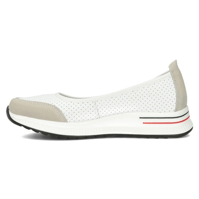 Skórzane półbuty Filippo DP6134/25 WH GR biało-szare