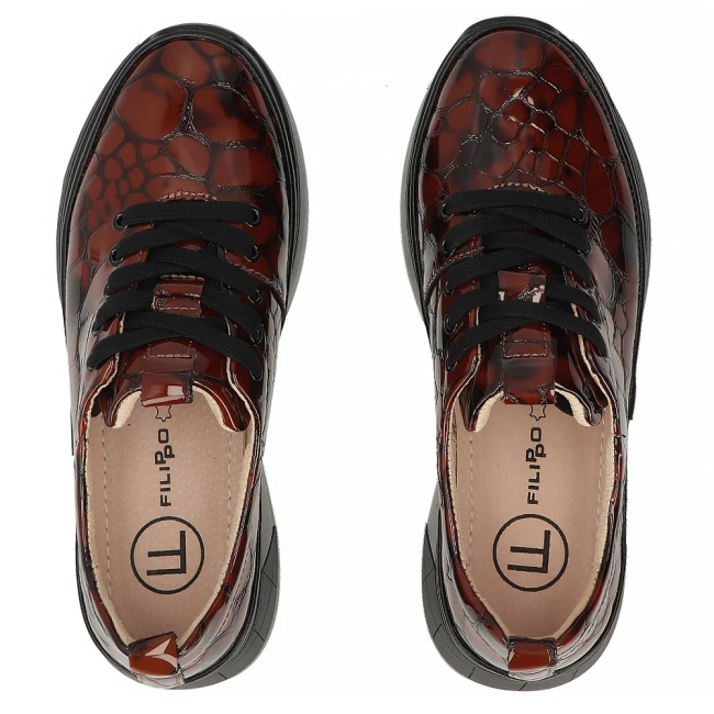 Leather sneakers Filippo DP6427/26 BR CR brown