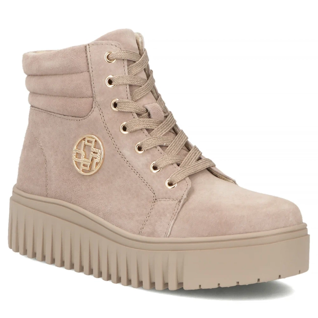 Leather platform ankle boots Filippo DBT8265/26 BE beige